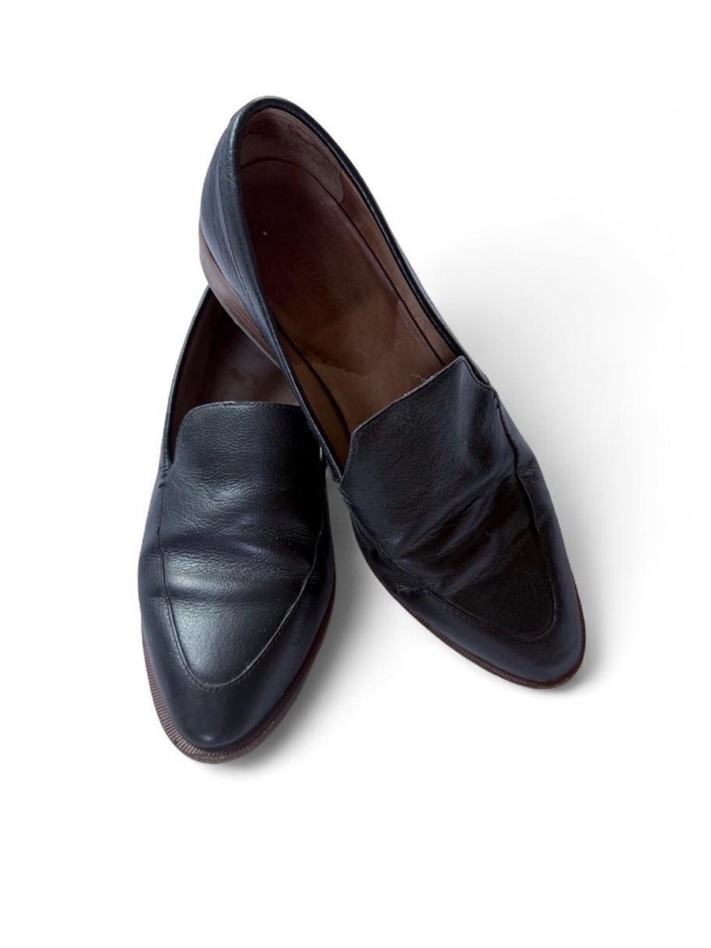 Madewell Black Pointed Leather Slip-Ons